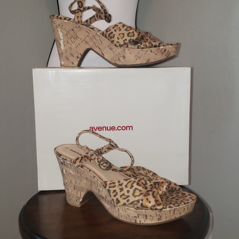 Never worn. Avenue Leopard print shoes.